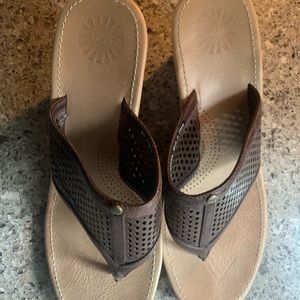 UGG Brown Wedge Sandals Size 9